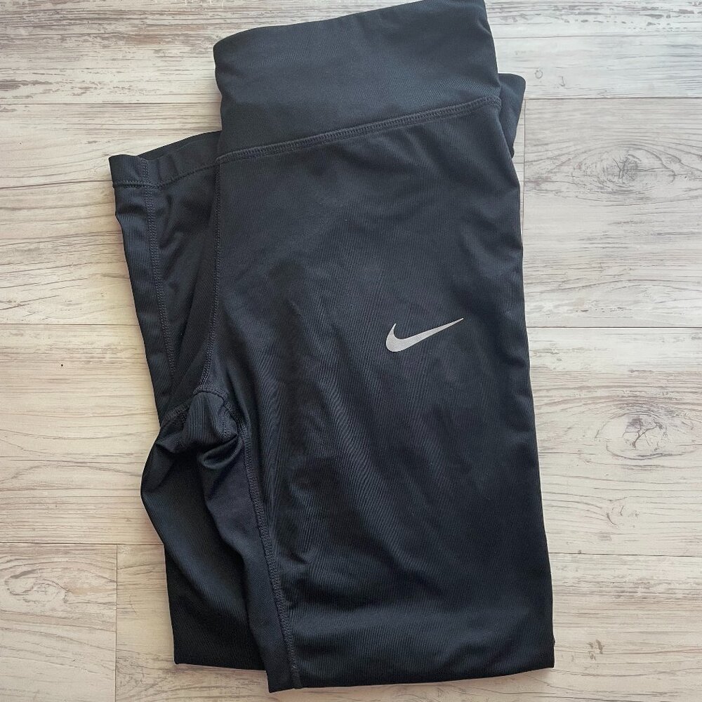 NIKE WOMENS DRI-FIT CROP LEGGINGS BLACK LARGE